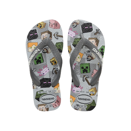 CHINELO HAVAIANAS INFANTIL MINECRAFT CINZA AÇO 37/38