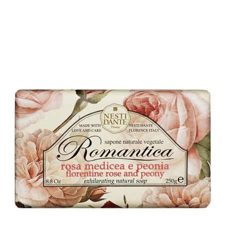 SABONETE NESTI DANTE 250G ROMANTICA ROSAS FLORENTINAS E ESSENCIA DE PEONIA