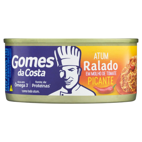 Atum Ralado Gomes da Costa 170g - Molho de Tomate Picante - Lata
