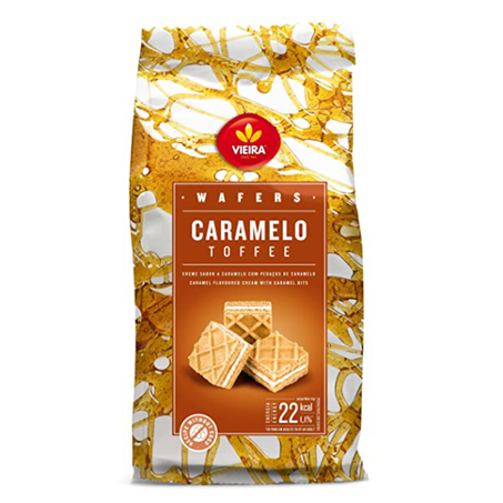 Waffer português vieira caramelo 125g