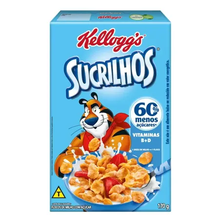 Cereal Matinal Kellogg's Sucrilhos Flocos de Milho com Açúcar Caixa 170gr