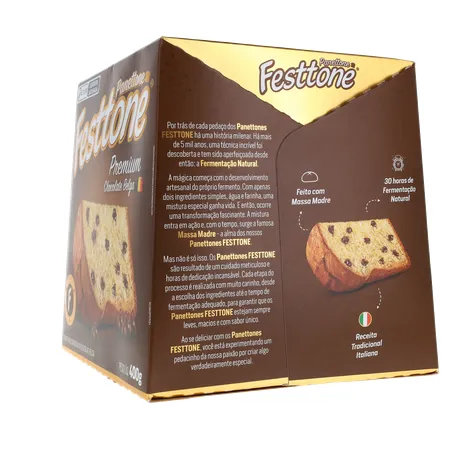 Panettone Festtone Premium Chocolate Belga 400g 360-24