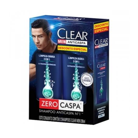 KIT SH.CLEAR CASPA 2X200ML M.LIMP.DIAR
