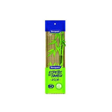 ESPETO BOM PACK BAMBU 25CM 50UN