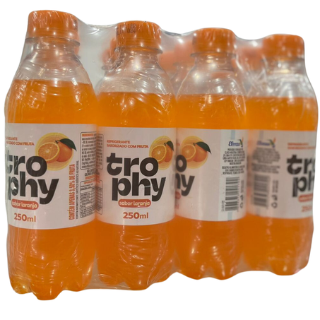 Refrigerante pet pcc/12x250ml trophy laranja