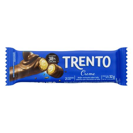 WAFER RECHEADO TRENTO ROLINHOS CREME 32G