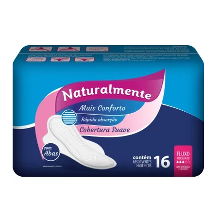 ABSORVENTE NATURALMENTE SUAVE C/ABAS 16UN