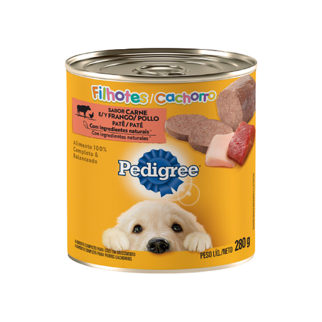Patê para cães filhotes carne e frango pedigree vital pro