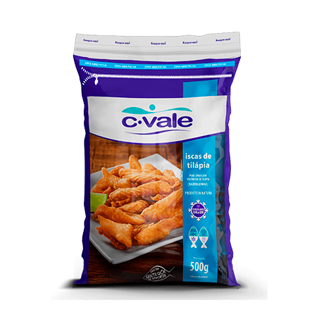 Iscas de tilápia congelada c.vale 500g