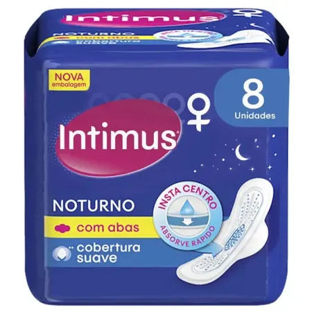 ABSORVENTE INTIMUS GEL NOTURNO SUAVE C/ABAS 8UN