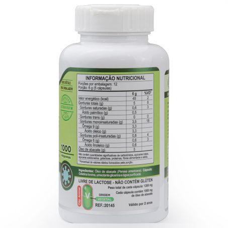 ÓLEO DE ABACATE 1200MG 60 CAPSULAS UNILIFE 360-1