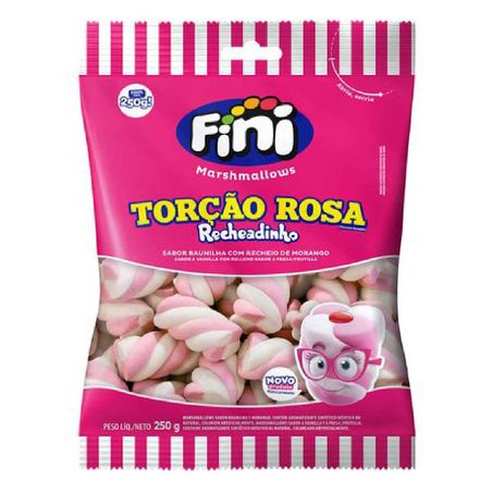 Marshmallow fini torcao recheado rosa 200g