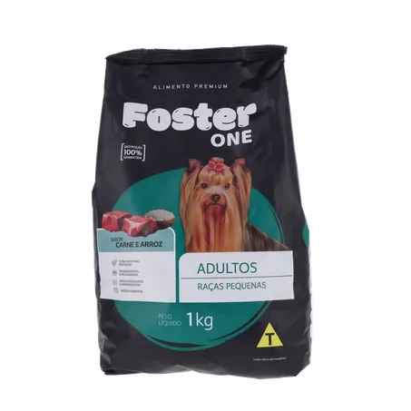 ALIMENTO PARA CÃO FOSTER ONE RAÇAS PEQUENAS CARNE E ARROZ PACOTE 1KG 360-0