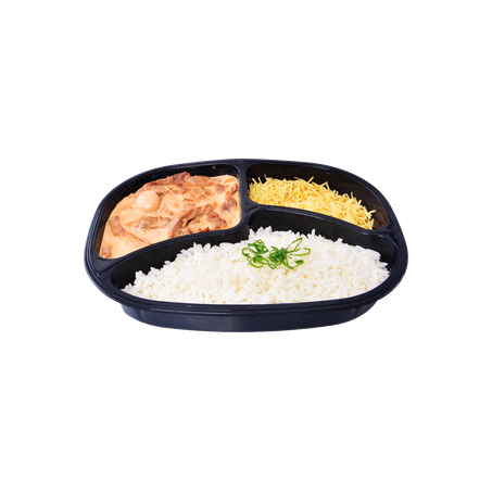 Pratos Prontos 340g - Arroz + Estrogonofe + Batata Palha Kg