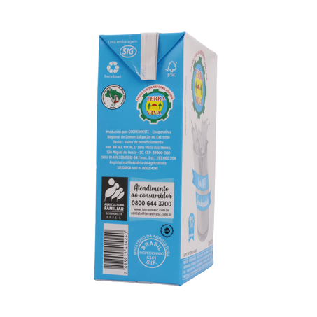 LEITE LONGA VIDA TERRA VIVA SEMIDESNATADO 1L 360-48