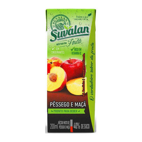 Suco suvalan pêssego e maçã 200ml