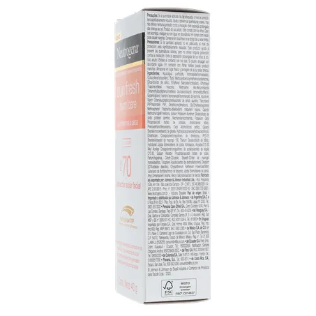 PROTETOR SOLAR FACIAL NEUTROGENA SUN FRESH DERM CARE SEM COR FPS 70 40G 360-25