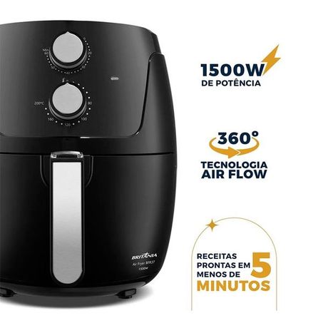 AIRFRY BRITANIA BFR37 AIR FLOW 4L 127V-PRETO 360-3