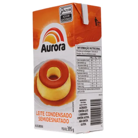 Leite cond aurora semidesn. 395g 360-5