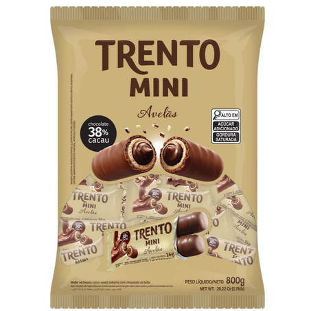 Chocolate trento mini 16g avelas 38%cacau pcc/48