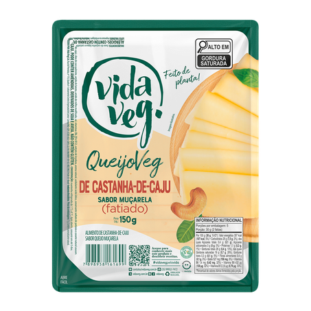 Queijo Vida Veg Vegano Mussarela Fatiado 150g