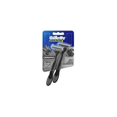 Aparelho barbear gillette prestobarba 3 carbono c/2