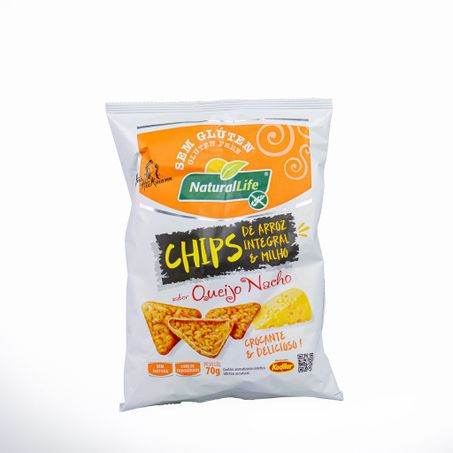 CHIPS DE ARROZ E MILHO SABOR QUEIJO NACHO 70G