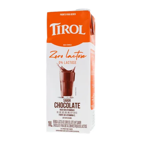 Bebida Láctea UHT Tirol Chocolate Zero Lactose Caixa com Tampa 1lt 360-1