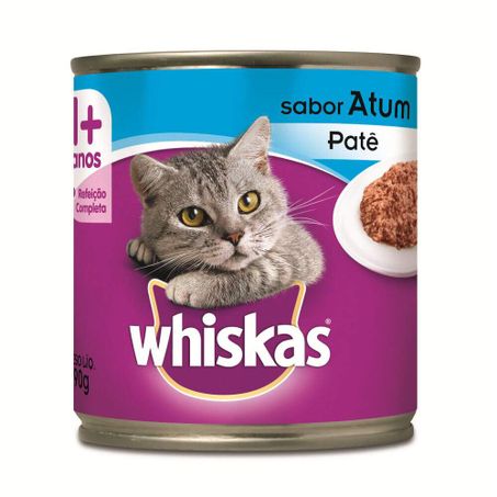 Patê para gatos adultos 1+ atum whiskas lata