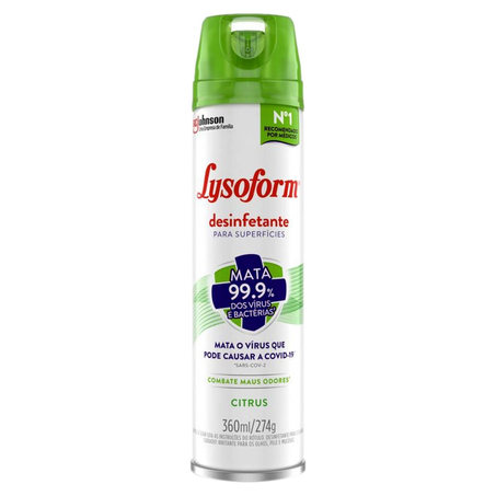 Desinfetante Aerossol Lysoform 360ml - Citrus