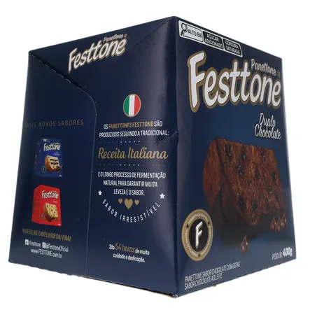 Panettone Duplo Chocolate Festtone 400G 360-13