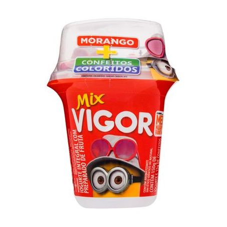Iogurte morango com confeito colorido vigor 140g