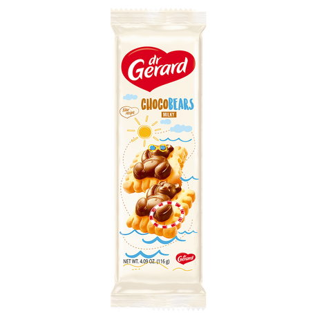 Biscoito Dr. Gerard Com Recheio Cremoso e Cobertura de Chocolate Chocobears 116g