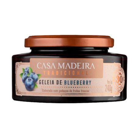 GELEIA TRADICIONAL BLUEBERRY/MIRTILO CASA MADEIRA 240G