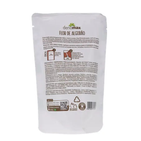 SABONETE LÍQUIDO DENOMAX SACHÊ FLOR DE ALGODÃO 200ML 360-17