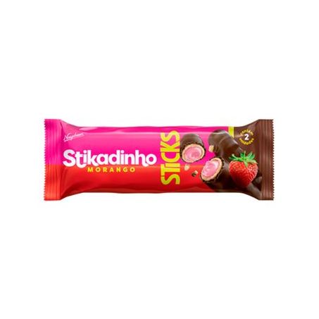 CHOC. STIKADINHO STICKS MORANGO 32G
