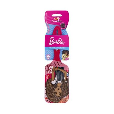 Escova de Cabelo Condor Barbie Retangular Embalagem Ref 6898 1UN