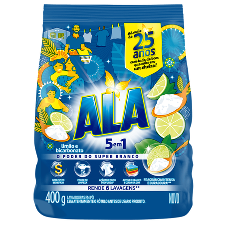 SABÃO PO ALA LIMAO E BICARBONATO 400G
