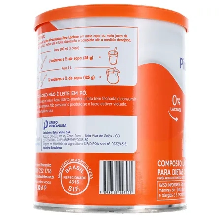 Composto lacteo piracanjuba zero 380g 360-27