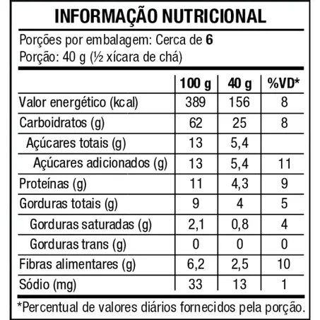 Granola Tradicional Grãos e Sementes 250 g - Vitao 360-1