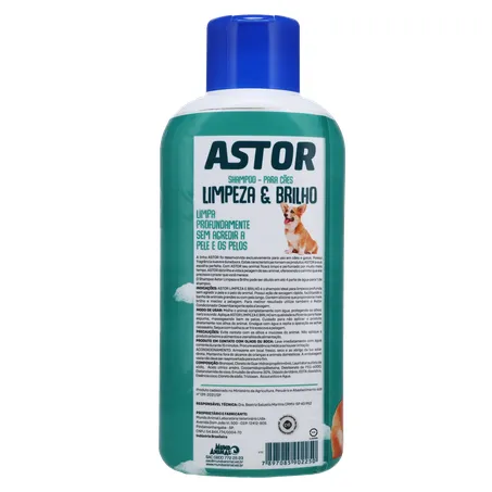 SHAMPOO ASTOR LIMPEZA E BRILHO CAES E GATOS 500ML 360-2