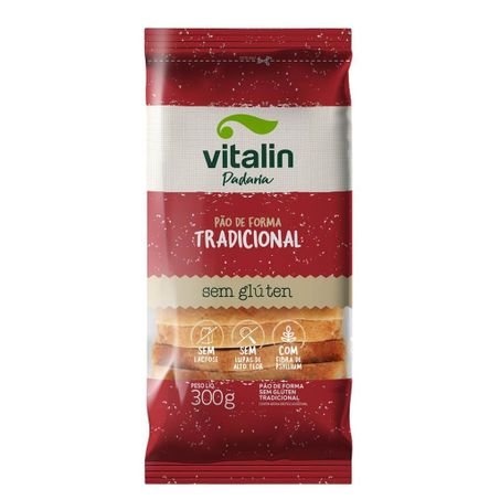 Pão de forma vitalin tradicional sem glúten 300g