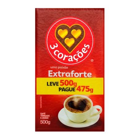 Cafe 3 Coracoes Extra Forte Leve 500g Pague 475g