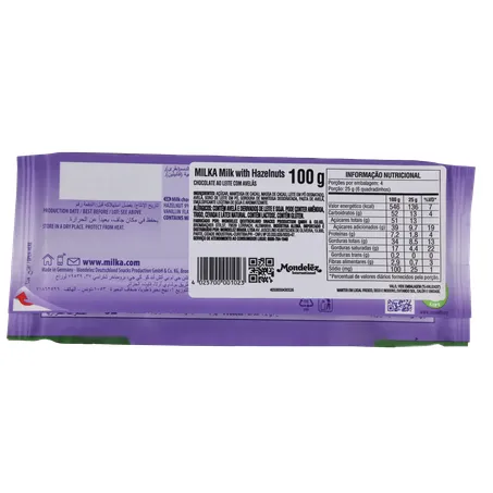 Barra de Chocolate Hazelnut Milka Avelã 100G 360-18