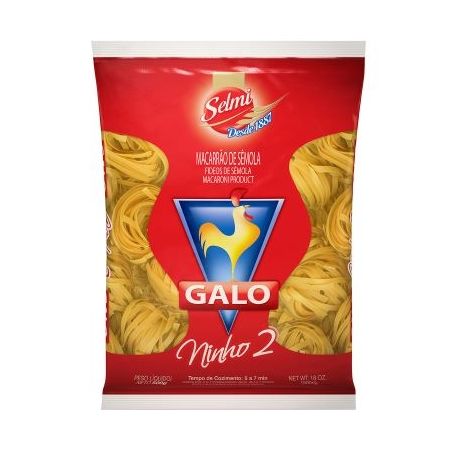 Macarrão Sêmolado Galo Ninho 2 Pacote 500G