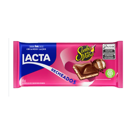 Barra chocolate lacta 98gr sonho de vals