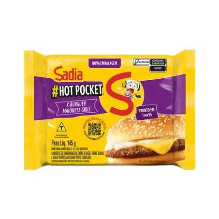 Hot pocket sadia x burger m.gril 145g