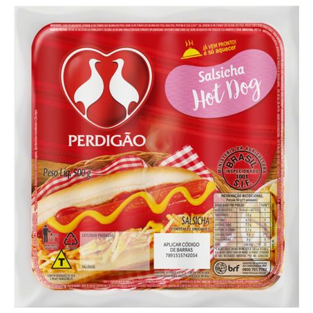 Resfriado salsicha hotdog perdigao 500g un