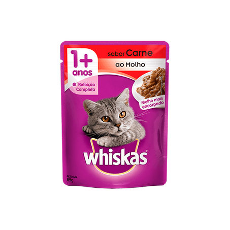 Ração whiskas carne 85g