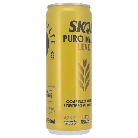 Cerveja Lager Skol American Premium Puro Malte Lata 350ml 360-1
